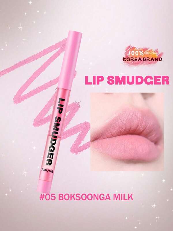 AMUSE Lip Smudger Warna Berpigmen Tinggi, Matte, Tahan Lama, Melembapkan, Ringan, Berbagai Warna Bibir, Bibir Terhidrasi, Vegan, Aplikasi Presisi, Tampilan Sehari-hari yang Mudah, K-Beauty, Makeup Korea, 0,5g/0,01oz