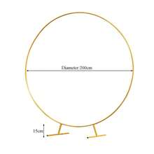 2M Round Hoop Balloon Arch Backdrop Flower Gold Display Stand Frame Wedding New - CZP047 - View 5