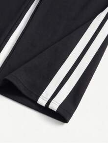 SU ER Men's Summer Loose Drawstring Elastic Waist Casual Pants, Draped Lazy Wide Leg Long Trousers - Black - View 8