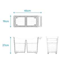 Organizador de Cozinha e Banheiro com Rodas Zylx Shopping USE Trolley Box Duo - Cesto Organizador Transparente 46x19x27cm - transparente - Ver 3