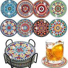5D DIY Diamond Painting Coaster Set, Beginner, Adult Painting Crafts And Sewing Supplies, Suitable For Home Decor, Wedding Accessories And Party Favors, Thanksgiving, Back To School Gifts - Upgraded Model C - View 2