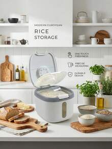 A Rice Storage Container, Insect-Proof, Moisture-Proof, Airtight, Suitable For Storing Rice, Flour, Cat Food, And Dog Food In A Household. - View 3