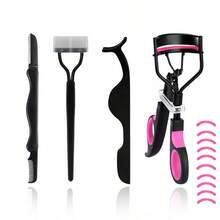 4件組專業睫毛工具組－睫毛夾、假睫毛貼敷器、睫毛梳與雙頭眉毛/睫毛刷，適用於捲翹、貼敷與修整，適合日常妝容與DIY接睫毛 - 彩色 - 查看 9