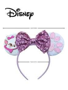 Disney 1件裝迪士尼米奇紫色+白色+瑪麗貓+貓爪亮片髮箍，米奇白色+瑪麗貓+貓爪亮片髮箍－節日派對髮箍、髮飾、趣味拍照道具、遊樂園配件，適合生日派對與情人節活動，附蝴蝶結可愛卡通髮飾，公主裝扮配件，適合迪士尼粉絲 - 1 YEAR - 查看 5