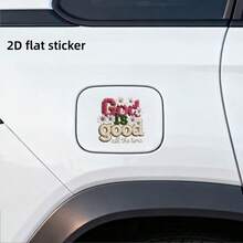 馬卡龍色仿縫線 Faith 車身貼紙，花卉雛菊「God Is Good」乙烯基貼花，適用於汽車油箱蓋、車門、後窗，耐候戶外車輛裝飾 - 貼紙 - 查看 5