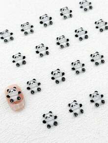 20 Pcs/Bag Kawaii Clear Cartoon Cute Flatback Resin Animal Cartoon Bear Resin Art 3D Nail Charm Nails Nail Supplies Nail Charms - Multicolor - View 2