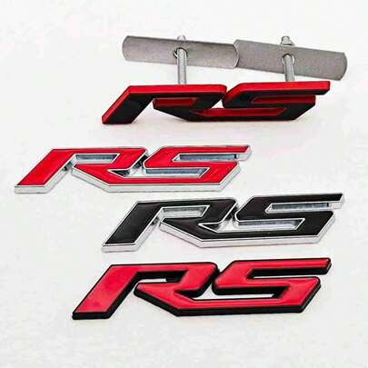 3D 金屬 RS Logo 貼紙 前格柵徽章 後車廂飾徽 適用於 Chevrolet Blazer Lumina Camaro Cruze Monza 汽車配件