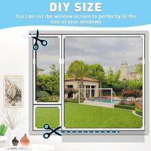 Removable Mosquito Net Window Screen, No Drilling Easy Installation, Self-Adhesive Invisible Window Screen For Home, Easy To Cut, Sliding/Rotating/Top Hanging, Suitable For Wooden/Iron Frame DIY Custom Cutting, Window Screen - A - View 6