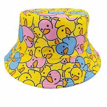 Unisex Reversible Bucket Hat, Fashionable Yellow Duck Print, Lightweight Bucket Hat, Suitable For Parties And Outdoor Activities - A - View 7