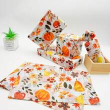 Autumn And Winter Harvest Thanksgiving Printing Semi Transparent Tissue Packaging Paper 19.69 * 13.78 Inches, Bouquet Packaging Decorative Tissue, Gift Box Lining, DIY Gift Decoration, Thanksgiving Christmas Party Packaging Supplies - View 2