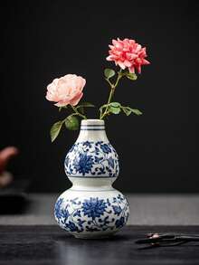 1pc Nordic Style Ceramic Hand-Painted Colorful Round Vase, Decorative Flower Pot, Suitable For Living Room, Hotel, Homestay, Home Decor, Home Ornament, Vase, Centerpiece, Dining Table Decoration Gift, Birthday, Graduation, Back To School, Room Decor - Multicolor - View 10
