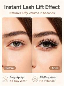 Mkhlina Cat Eye Fluffy Volume Fake Lashes 5 Pairs Soft Light Reusable Eye Eyelashes(P179F) - Black - View 4