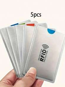 Anti-Demagnetization Silver Card, Bank Card Identity Shield, Anti-Scan, Anti-Magnetic, Anti-Theft, Anti-Stealing Card Sleeve, Card Sticker, Card Sleeve, Waterproof Card, Medical Card, ID Card Protector, Card Holder, Card Sleeve, Anti-Block Card Reader Lock, Bank Card, Identity Card Protector, Metal Aluminum Card Sleeve, Card Wallet, Wallet, Business Card Holder, Credit Card Holder, Women's Card Wallet, Men's Card Wallet, RFID Wallet - Multicolor - View 10