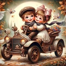 1PC DIY 5D Diamond Painting Kit - Child Driving Car Pattern, Round Full Drill Art Mosaic Craft, Home Wall Decor, Unframed - No Frame - View 8