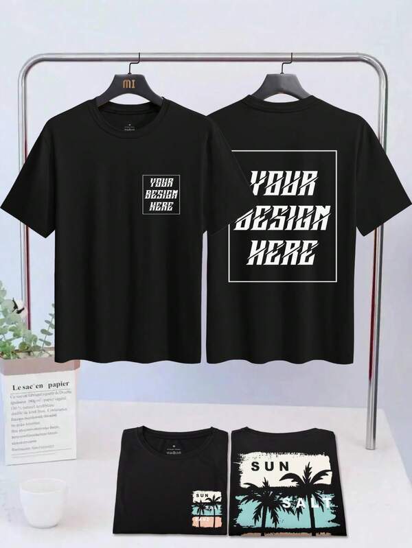 Camiseta Básica Unissex Personalizada, Faça Upload da Sua Própria Foto e Texto, Presente Personalizado para Aniversário e Aniversário de Casamento