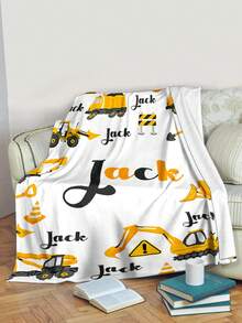 1pc Customized Name Blanket, Suitable For Bed, Living Room Sofa, Outdoor Beach Camping Pets, Can Print Personalized Family/Pet/Couple Text Bedding Blanket, Personalized Christmas Gift, Suitable For Family Gifts, Birthday Gifts, Friend Gifts, Girlfriend Gifts, Son/Daughter Gifts - Style 5 - View 4