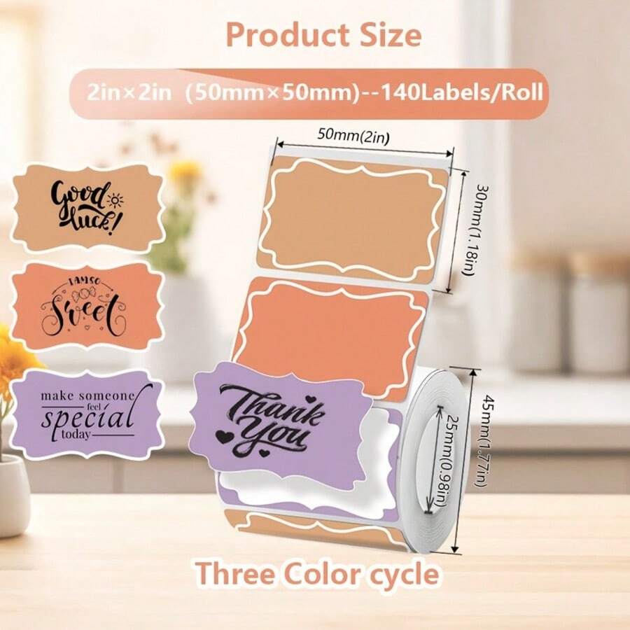 Compatible With P50 M110 M220 221B Label Printer Thermal Printing Paper 50X30mm Specification 220pcs/Roll DIY Printing Stickers High Viscosity, Good Water Resistance - 50X30mm - View 1