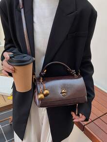 Fashionable And Versatile Handbag, Elegant And High-End Texture Shoulder Crossbody Bag, Exquisite Pendant, Suitable For Shopping, Commuting - Coffee - View 4