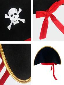 4pcs Pirate Hats Pirate Costume Party Hats Skull Print, Suitable For Costume Party Role Play, Fun Party Supplies, Exquisite Gift - Multicolor - View 6
