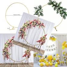2M Round Hoop Balloon Arch Backdrop Flower Gold Display Stand Frame Wedding New - CZP047 - View 3