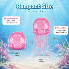 1pc Jellyfish Squishy Soft Rubber Toy, Glitter Jellyfish Squeeze Toy, Soft Slow Rebound Sensory Stress Relief Fingertip Toy, Anxiety Relief, Cute Handheld Toy, Suitable For All Ages, Blue Color, Perfect For Birthday, Christmas, Halloween And Easter Holiday Gifts - Multicolor - View 6