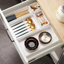 1/4/6/8/9/11pcs Desktop Makeup Storage Box, Combination Transparent Plastic Drawer Organizer Set, Transparent Vanity Storage Box, Exquisite Storage Box, Desktop Drawer Divider Organizer And Storage Box, Suitable For Kitchen, Bedroom, Bathroom, Office Cosmetics, Jewelry, Small Tools, Party Desktop Drawer Decoration - White - View 6