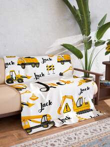 1pc Customized Name Blanket, Suitable For Bed, Living Room Sofa, Outdoor Beach Camping Pets, Can Print Personalized Family/Pet/Couple Text Bedding Blanket, Personalized Christmas Gift, Suitable For Family Gifts, Birthday Gifts, Friend Gifts, Girlfriend Gifts, Son/Daughter Gifts - Style 5 - View 3
