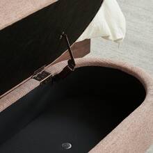 Storage Bench Beige Chenille 110cm – Space-Saving For Entryway, Bedroom, Living Room - 粉色 - 查看 9