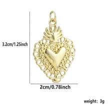 1pc Copper Asymmetrical Heart & Sun Pendant DIY Bracelet Necklace Anklet Charm, Niche Layering Accessory For Best Friends, Valentine's Day, Beach Vacation, Coworker Gift, Mother's Day - Multicolor - View 27