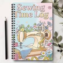 1 Stück süßes Spiralnotizbuch mit Näh-Thema, rosa Basteldesign & genähter Bindung - Reisejournal, Planer & für Nähbegeisterte, Geschenkidee, Stift nicht enthalten - Ein Buch (50 Seiten, 100 Seiten) - Übersicht 8