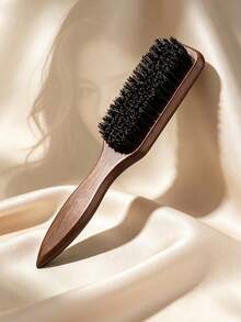 Unisex Professional Boar Bristle Smoothing Brush, Fragrance-Free Professional Hairbrush, Soft And Smooth Beard Brush, Cleaning Brush, Suitable For Coarse And Fine Hair, Can Create Smooth Ponytails, Can Be Used For Backcombing And Creating Voluminous Hairstyles, Easy To Layer And Section, Can Create Smooth And Fluid Hairstyles, Make Hair Smooth And Not Curly, Suitable For Men And Women, Wooden Handle, Suitable As A Birthday Gift - Pro Version - View 4