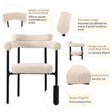 Modern Dining Chairs Dark Grey Velvet Comfortable Stylish - Beige - View 2
