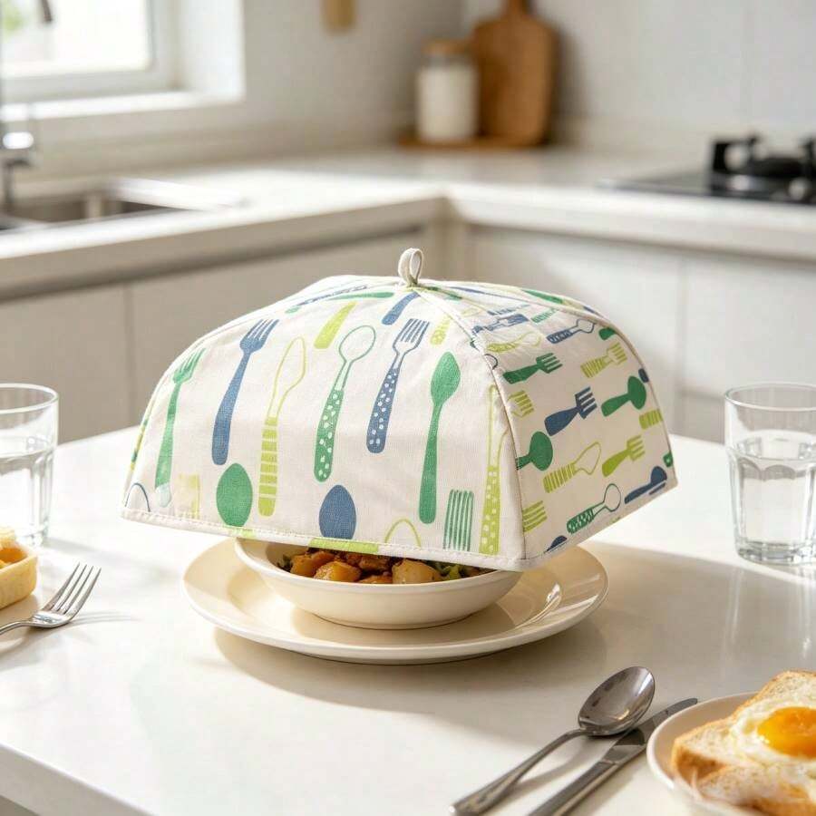1PC Kitchen Foldable Insulated Food Cover,Halloween,Christmas Festival Bowl Covers Elastic Food Storage Covers Dish Cover Kitchen Storage Containers Lids Food, Fruits, Leftover - Multicolor - View 1