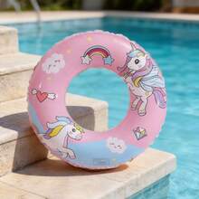 1pc Kids Unicorn Swim Ring, Thickened Leak-Proof Inflatable Float, Baby Water Play Floating Ring, Summer Pool Essential - Multicolor - View 3