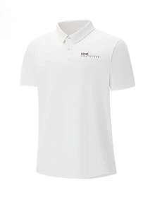XTEP 男士透氣休閒運動短袖 Polo 衫，夏季 - 白色 - 查看 5
