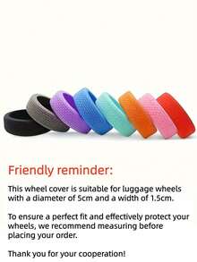 4pcs/1pc Silicone Luggage Wheel Protective Covers, Silent Shock-Absorbing Universal Wheel Caps, Sports Travel Accessories Easy Installation Diameter 5cm - Multicolor - View 4