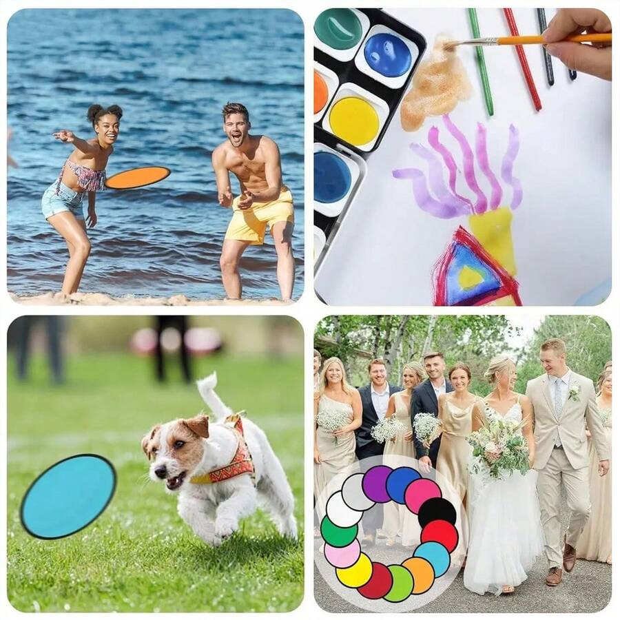 Foldable Fan With Bag, 9.8 Inch DIY Fabric Folding Fan, Suitable For Outdoor Games, Birthday Party Gifts And Giveaways - Multicolor - View 1