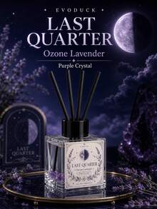 EVODUCK Pengharum Ruangan Kristal Bentuk Bulan Sabit 50ml, Pengharum Minyak Esensial Aroma Lavender Ozon, Kristal Ungu Terintegrasi, Dengan 4 Batang Serat, Dekorasi Ruangan Estetik Bertema Bulan, Hadiah Ulang Tahun untuknya, Pengharum Ruangan Kecil untuk Kamar Tidur, Kamar Mandi, Meja, Rak, Dekorasi Rumah - Aroma Campuran - View 3