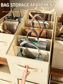 1pc Bag Organizer Divider Box, Underbed Storage Box, Bag Storage Gadget, Vertical Compartment Design No Scratching, Foldable Storage, Space-Saving, Easy To Carry, Suitable For Students, Bedroom, Dorm, Wardrobe Organization, Keep Closet Tidy, Clothing Storage, Dorm Storage Gadget, Storage, Back To School Season, Halloween - Multicolor - View 2
