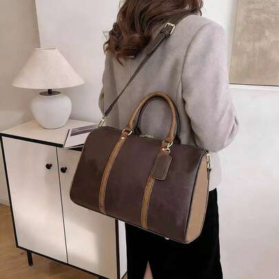 2026Classic Vintage Multi-Color AB-Sided Single-Shoulder Bag, Crossbody Bag, Handbag. Large Capacity. Suitable For Daily Outings And Travel.