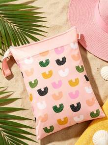 1pc Wetbag Artistic Vibe Boho Style Travel Storage Bag For Beach Vacation Swimming Pool Outdoor Camping,Bedroom Room Decor,Back To School - Coral Pink - View 2