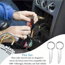 Bộ 4 chìa tháo đầu thu âm thanh ô tô bằng kim loại, dụng cụ tháo radio ô tô, phụ kiện sửa chữa ô tô - A - Xem 3