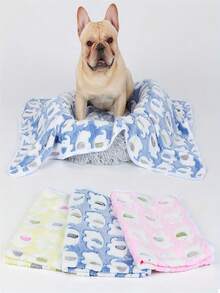 3pcs Ultra Soft Flannel Pet Blanket, Elephant Pattern - Machine Washable, Pet Bed Mat, Pet Sofa Protector Blanket, Hamster Cage Mat, Guinea Pig Mat, Rabbit Hutch Mat, Chinchilla Mat - Multicolor - View 2