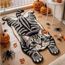 1pc Ghost Cat Halloween Small Rug, Carpet, Runner Rug, Doormat, Home Decor, Area Rug, Outdoor Mat, Home Decor, Area Carpet, Bedroom Rug, Washable Rug - Multicolor - View 2