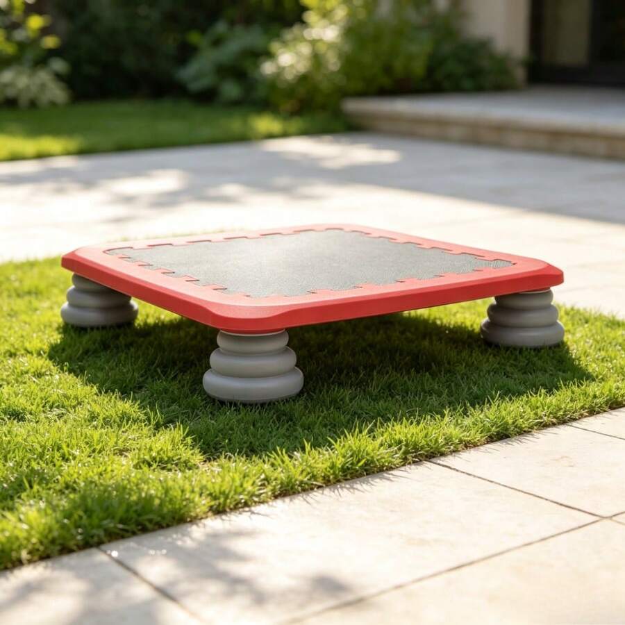 kangten Small Trampoline, Mini Bouncing Board, Balance And Bounce For Indoor And Outdoor Use - Red - View 1