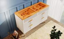 White Sideboard With 6 Drawers - Storage Space For Bedroom And Living Room - 120x40x76 Cm - White - View 7