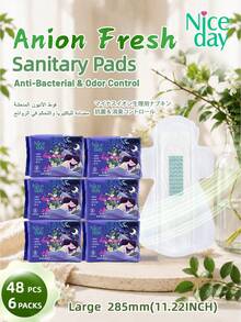 Niceday 285mm 8pcs/Pack Overnight Anion Sanitary Pads, Removes Odor, High Absorbency, Fast Absorption, Keeps Private Area Dry And Itch-Free, Thick Menstrual Pads, Period Care Pads, Panty Liners - 285mm (48pcs/6 Packs) - View 12