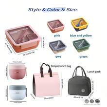 1pc Bento Box With Utensils, Adult Microwaveable Lunch Box, Large Capacity Lunch Box With Sauce Cup, Insulated Bento Lunch Bag - View 8