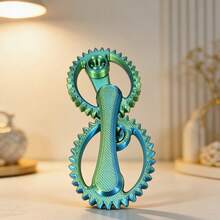 1pc 3D Printed Smooth Rotating Stress Relief Gear, Small Desktop Fidget Toy - Multicolor - View 2