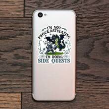 1/2/5pcs Funny Gamer Knight Dragon Vinyl Stickers,"I'm Not Procrastinating I'm Doing Side Quests",Cute Cartoon Medieval Warrior Dragon,Suitable For Laptop,Water Bottle,Notebook,Phone Case,Car Window - A - View 5